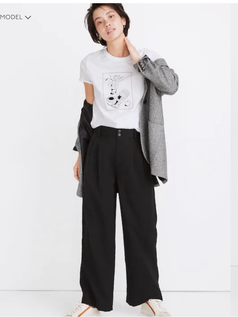 Madewell Drapey Pleated Tapered Trouser Pants